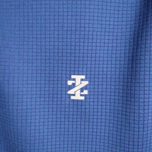 Men's Izod Royal Blue Checked Performance Polo Golf Shirt Size Medium - Picture 3 of 7